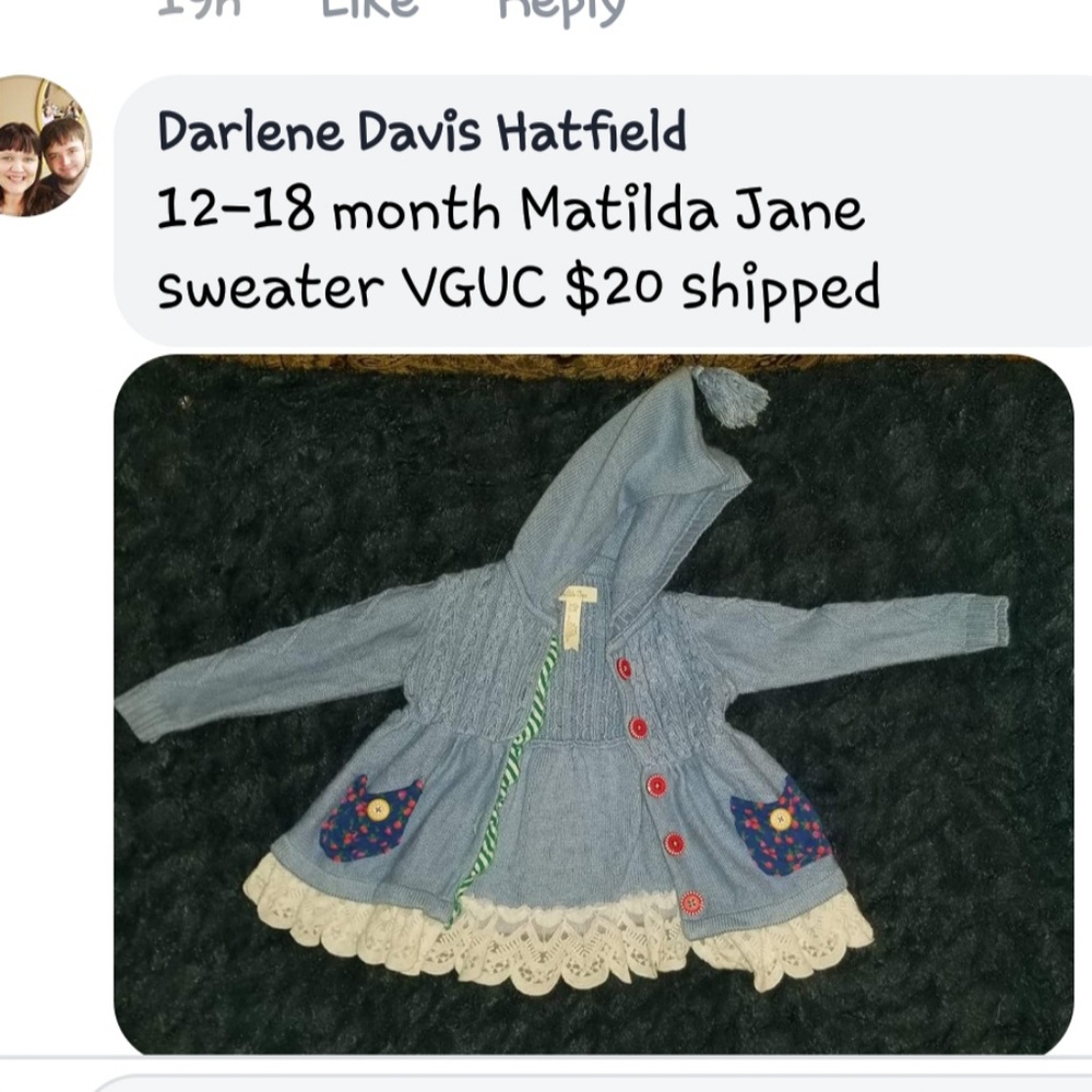 Matilda Jane sweater 12-18 months